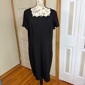 Talbots Scalloped Neckline Ponte Sheath Dress Size 16 Minimalist Event Staple